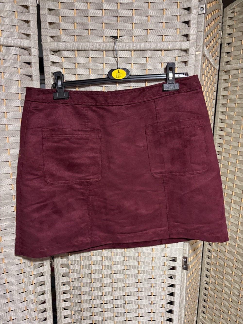 Old Navy Burgundy Suede Pocket Mini Skirt